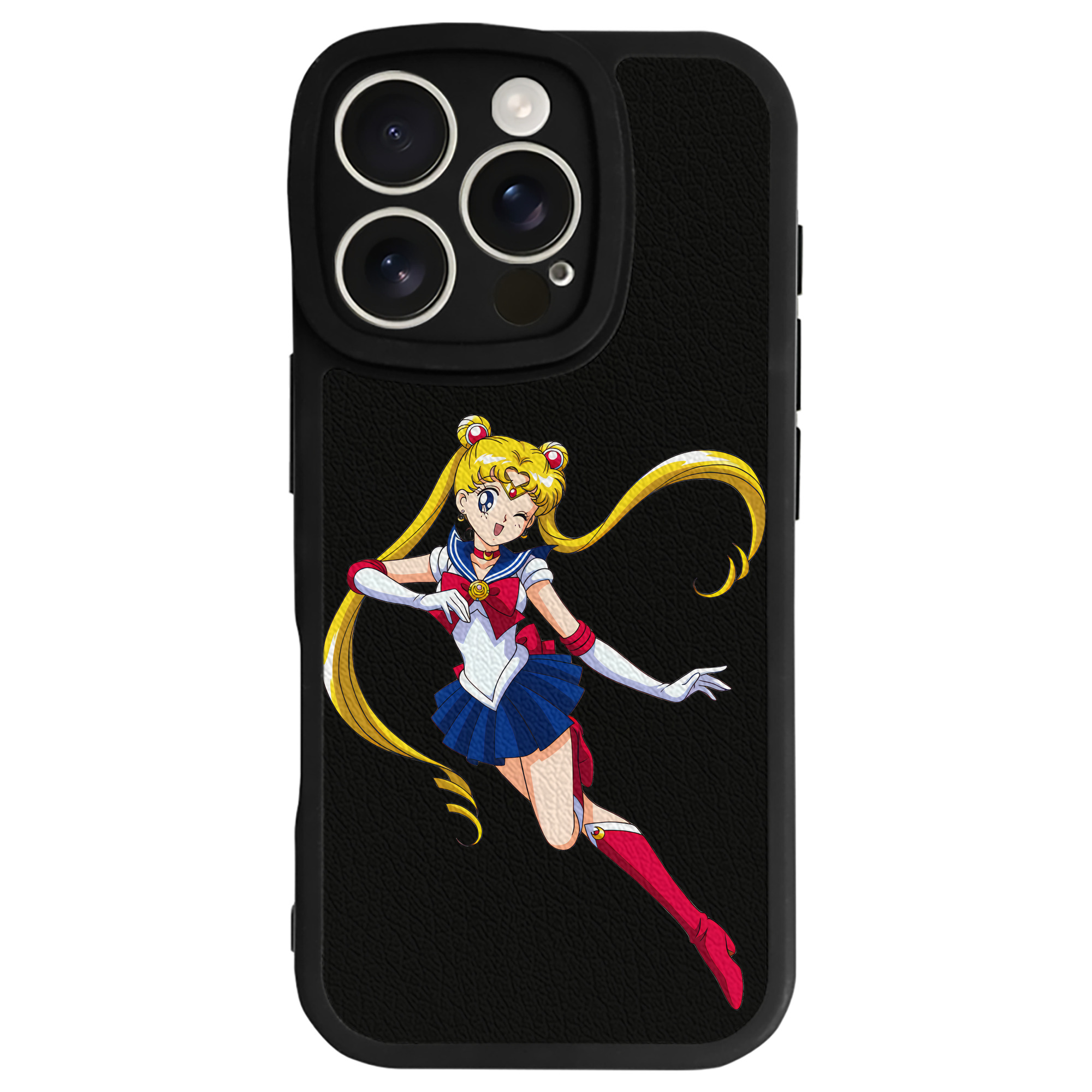 （画像用） 美少女戦士セーラームーン 月野 うさぎ つきの うさぎ Sailor Moon Tsukino Usagi 【iPhone 16シリーズ対応】シリコンスマホケース（レザー調） 材質：シリコン